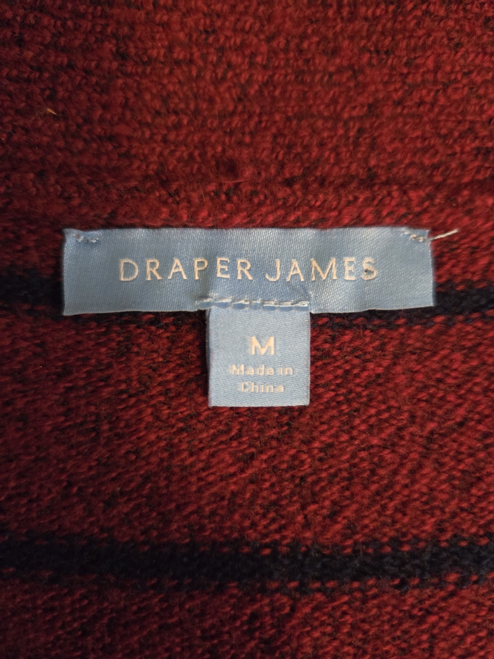 NWT Draper James Varsity Cardigan Burgundy Navy Blue Striped Gold Button - Picture 4 of 5
